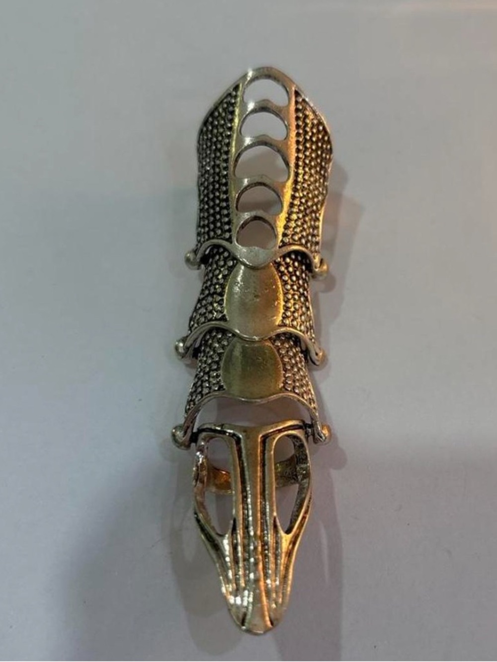 Gold Long Reptile-Style Finger Ring for Kids - Gold